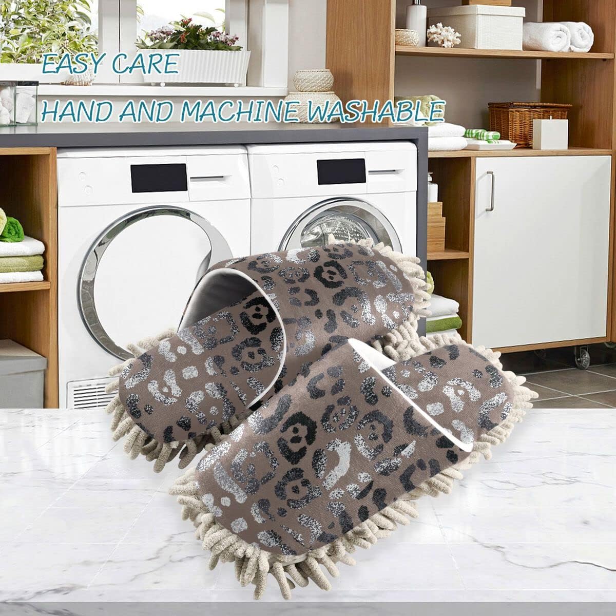 Dominick Leopard Mop House Slippers