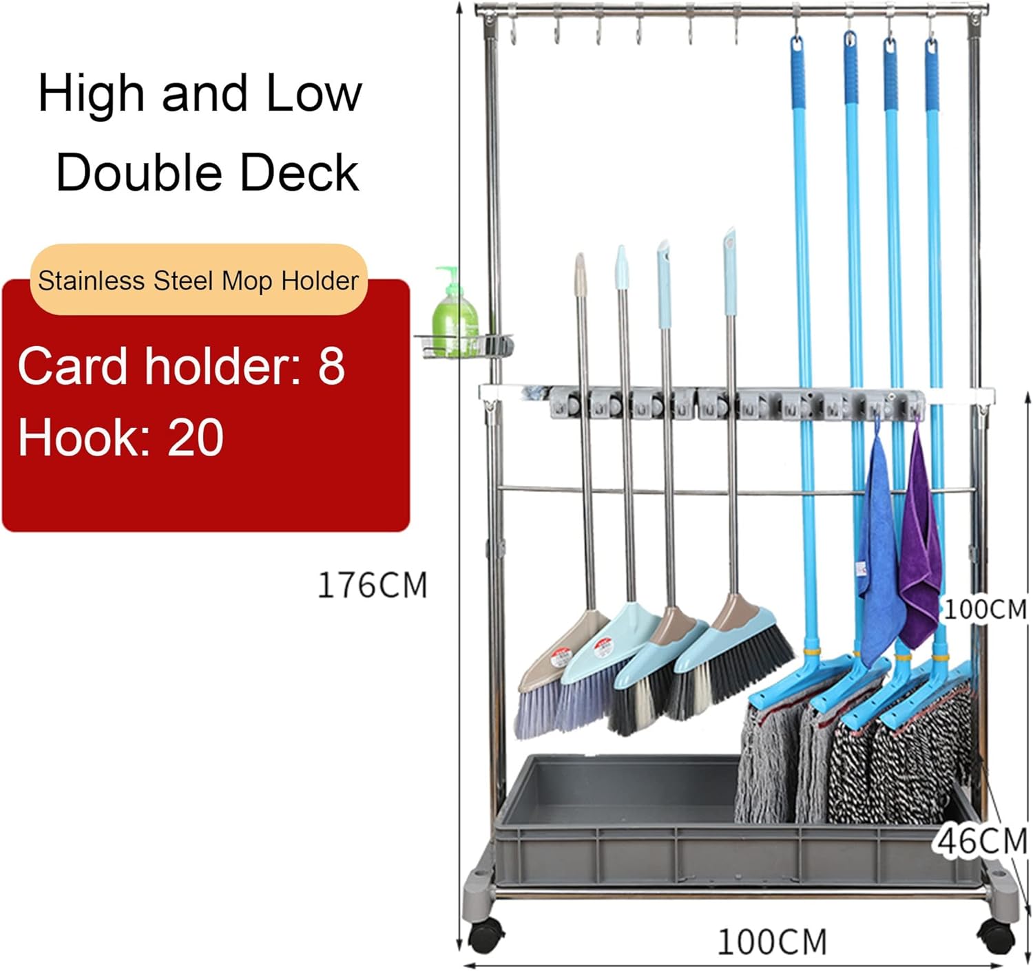 Movable Broom Mop Holder keeps your space tidy