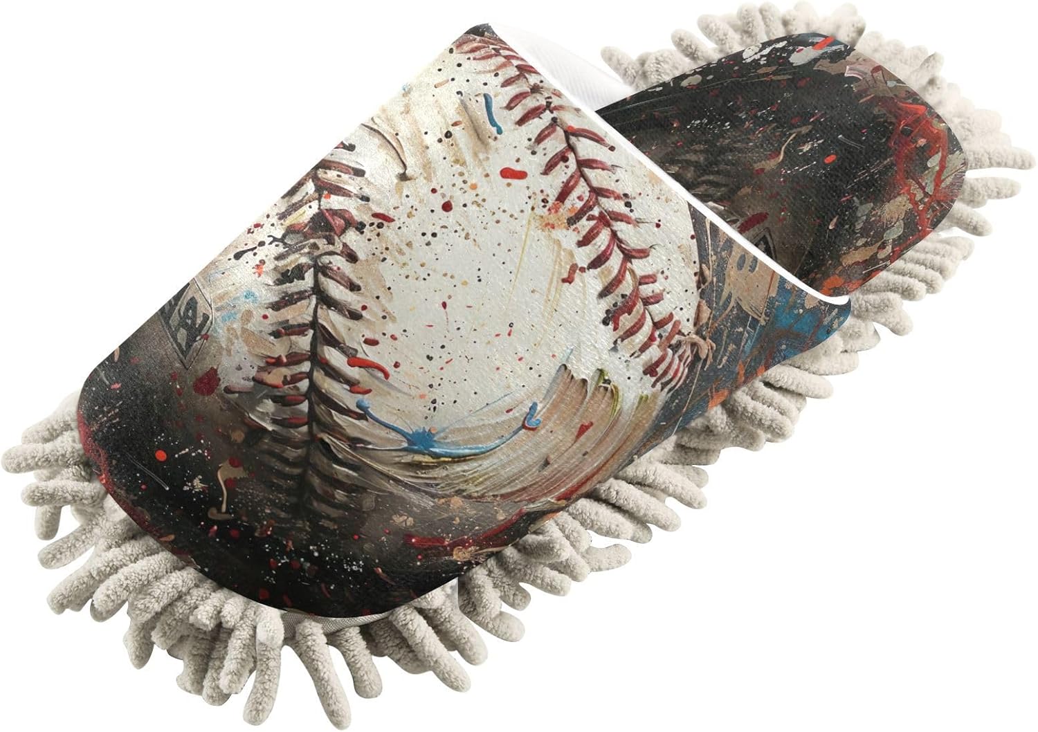 Stylish Baseball Microfiber Slippers for Cleaning Washable Comfortable