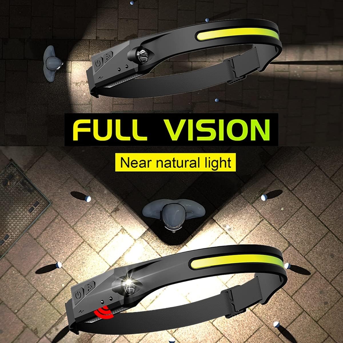 WINDFIRE Headlamp Rechargeable 5 Modes 230 Wide Beam for Camping Hiking
