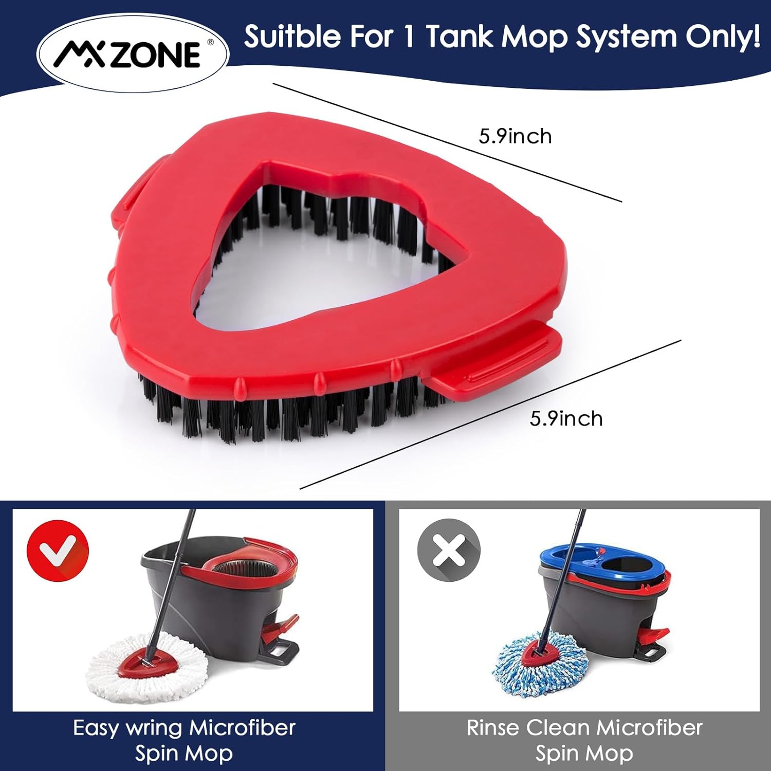 Sturdy Bristle scrub brush replacement for bathroom and kitchen tiles