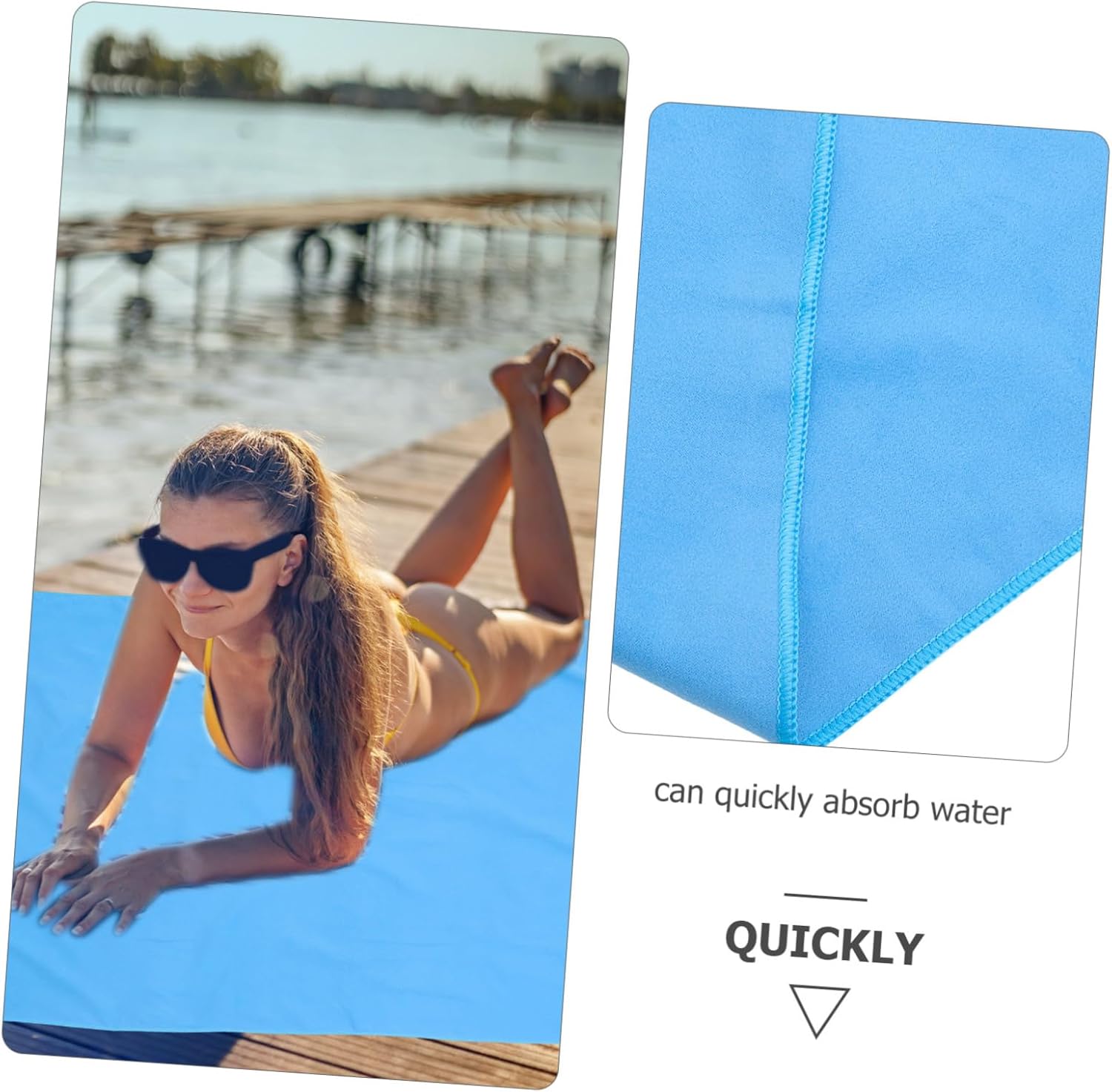 HD Sky-Blue Adorable Beach Towel