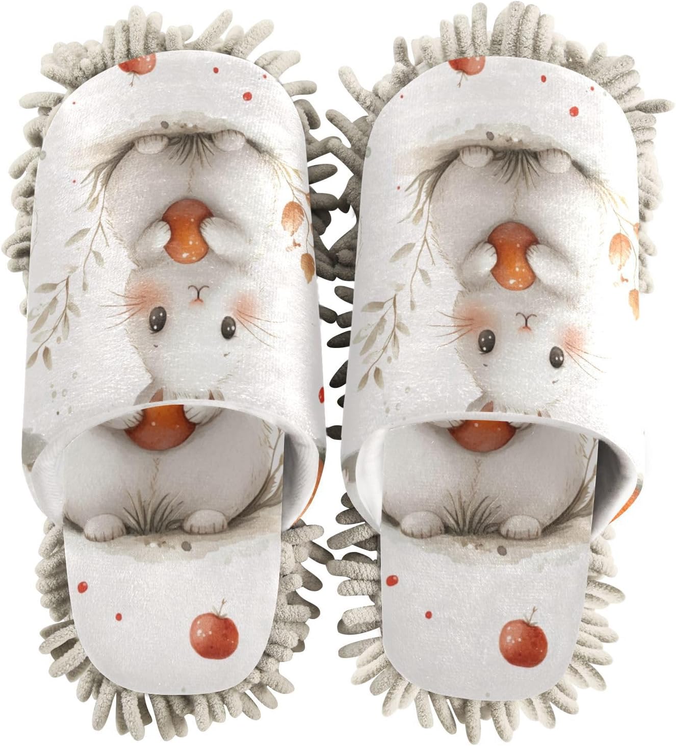 FLildon White Rabbit Microfiber Mop Slippers