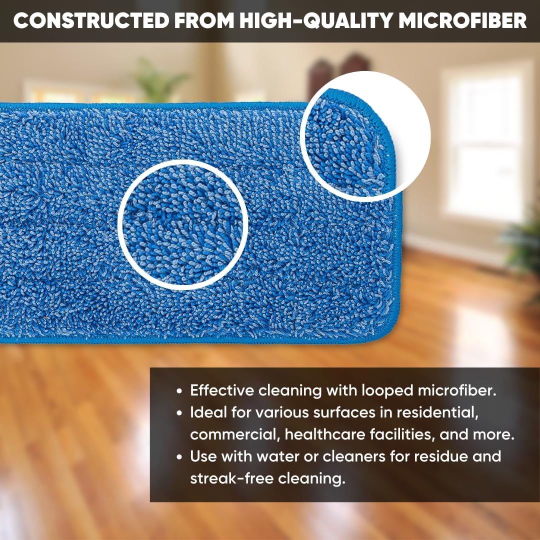 Machine Washable 18-inch Microfiber Mop Pads for Eco-Friendly Cleaning