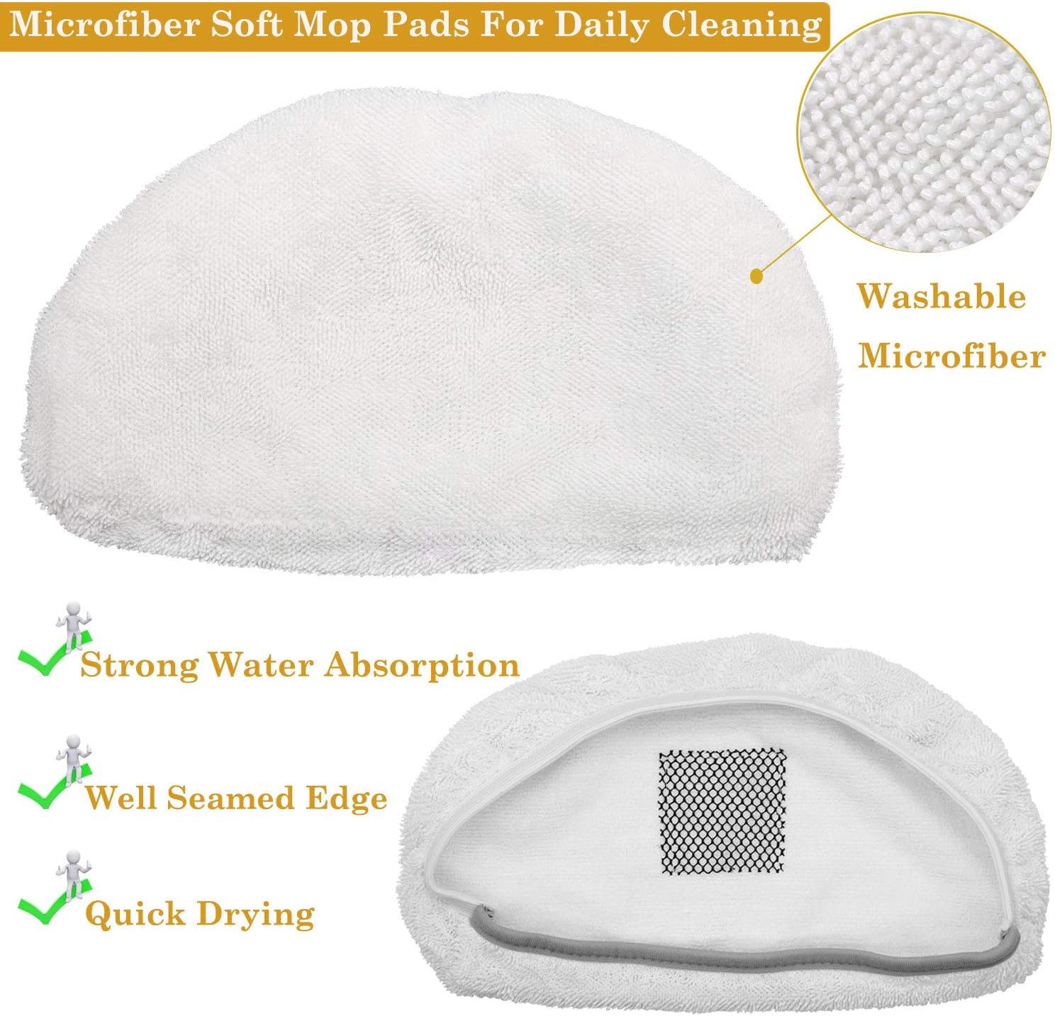 FFSign 8-Pack Steam Mop Pad Replacement