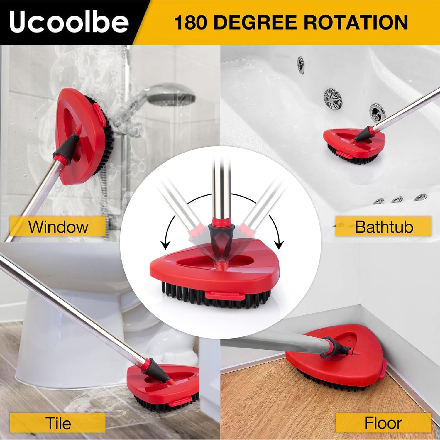 Ucoolbe Spin Mop Scrubber Brush Head Replacement