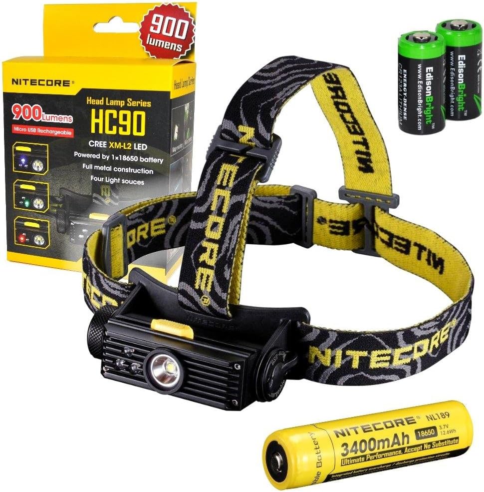 1000lumens Nitecore HC90 with rechargeable battery