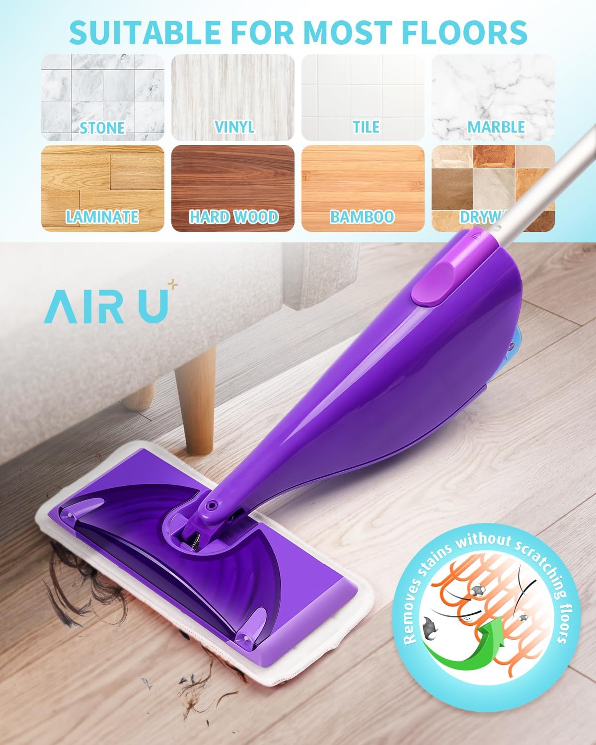 Power Scrubbing Reusable Mop Pads for Swiffer Wet Jet Mops 6 Pack