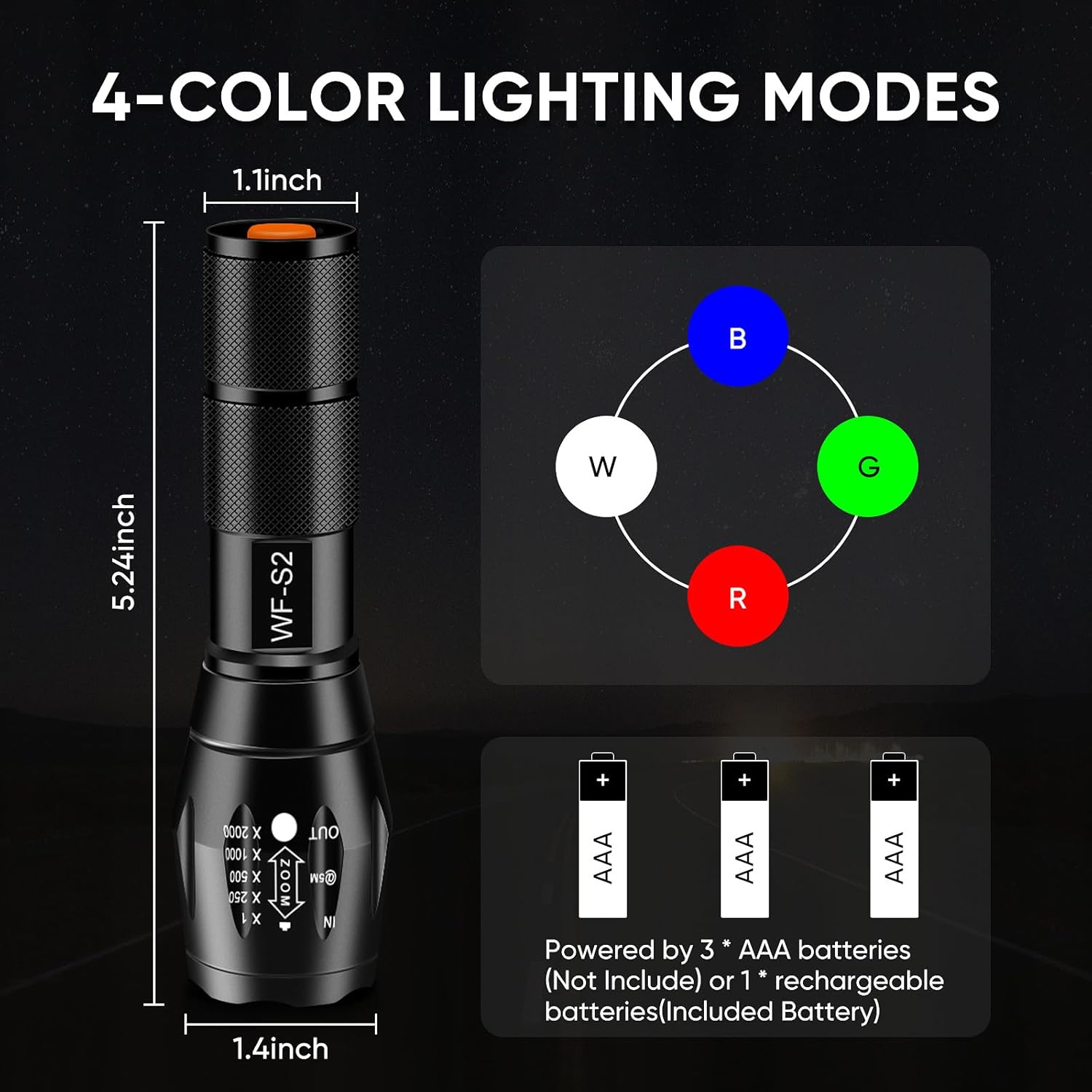 Durable Red Light Headlamp with 4 Color Options