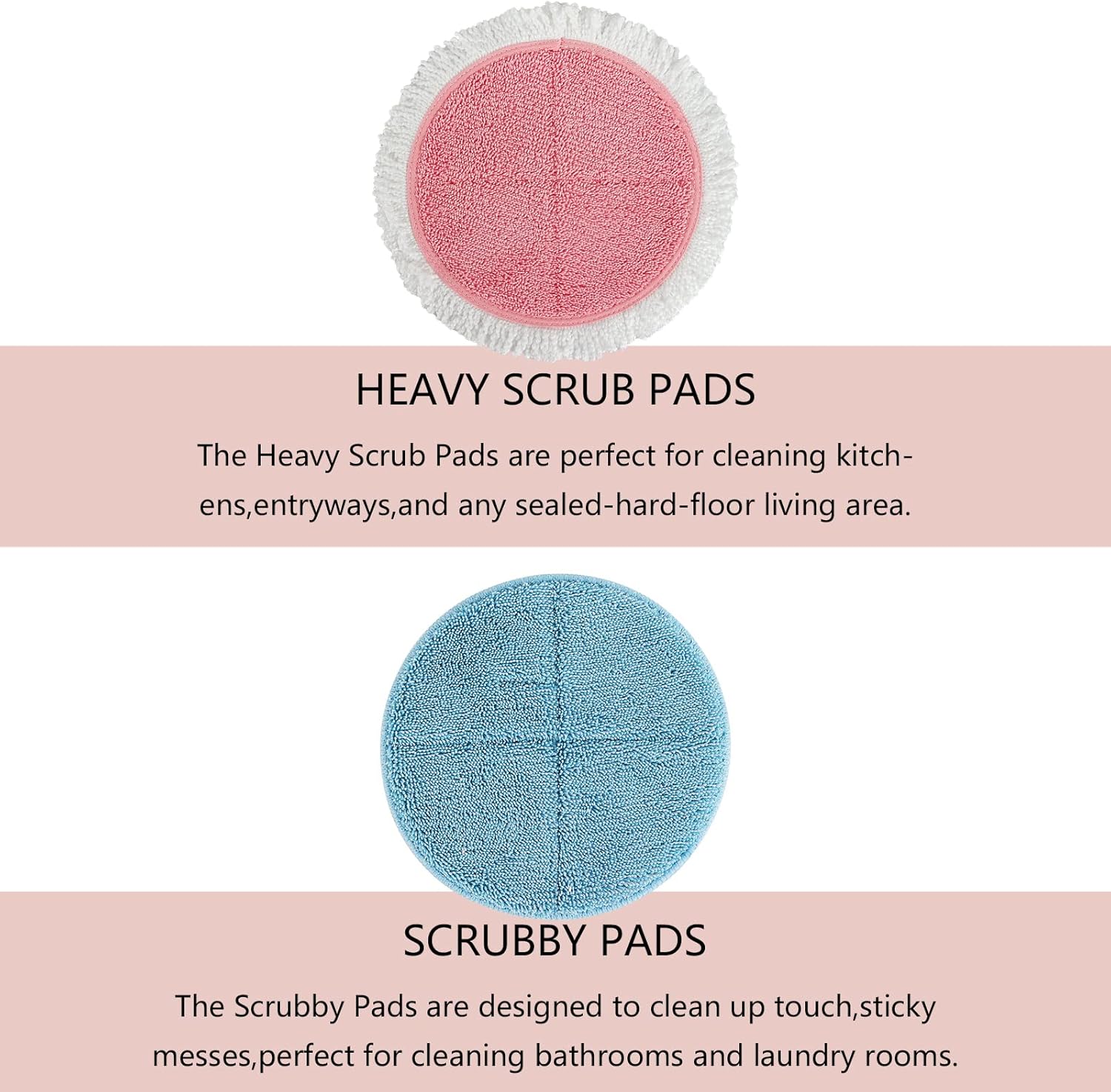8-Pack beiLan Replacement Mop Pads for 728-inch Electric Mops