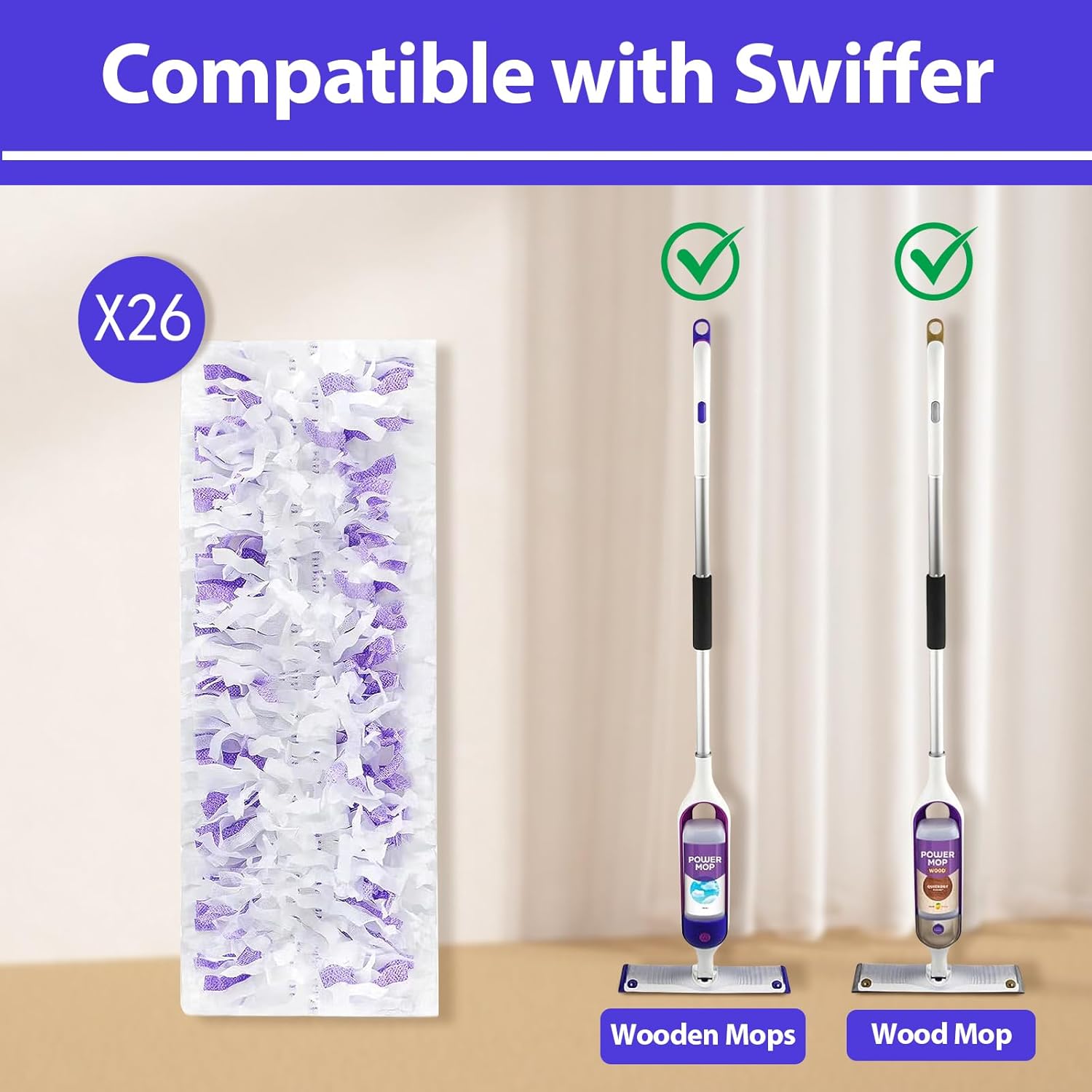 Swiffer Compatible Disposable Mopping Pads for Multi-Surface Floors