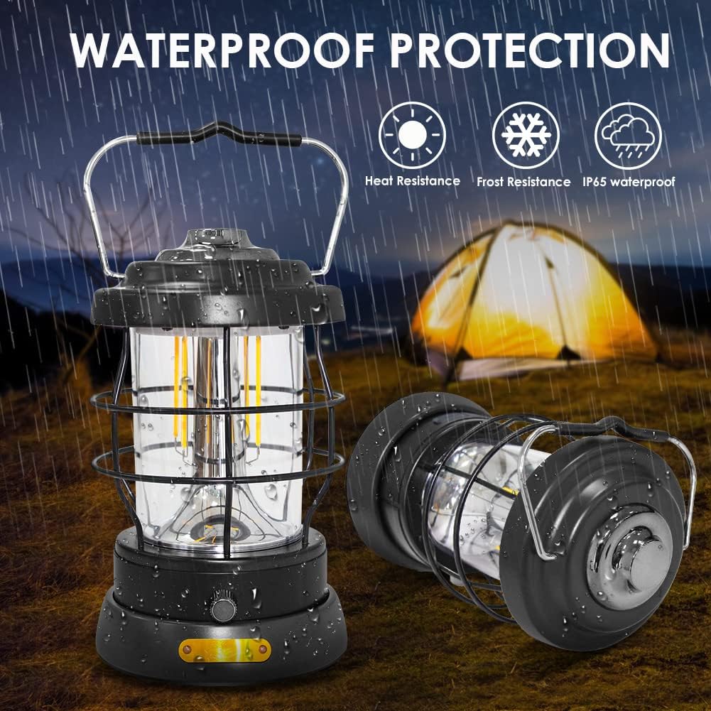 UniqueFire Rechargeable Emergency Camp Lantern 1500LM Dimmable LED Lantern Waterproof High Brightness