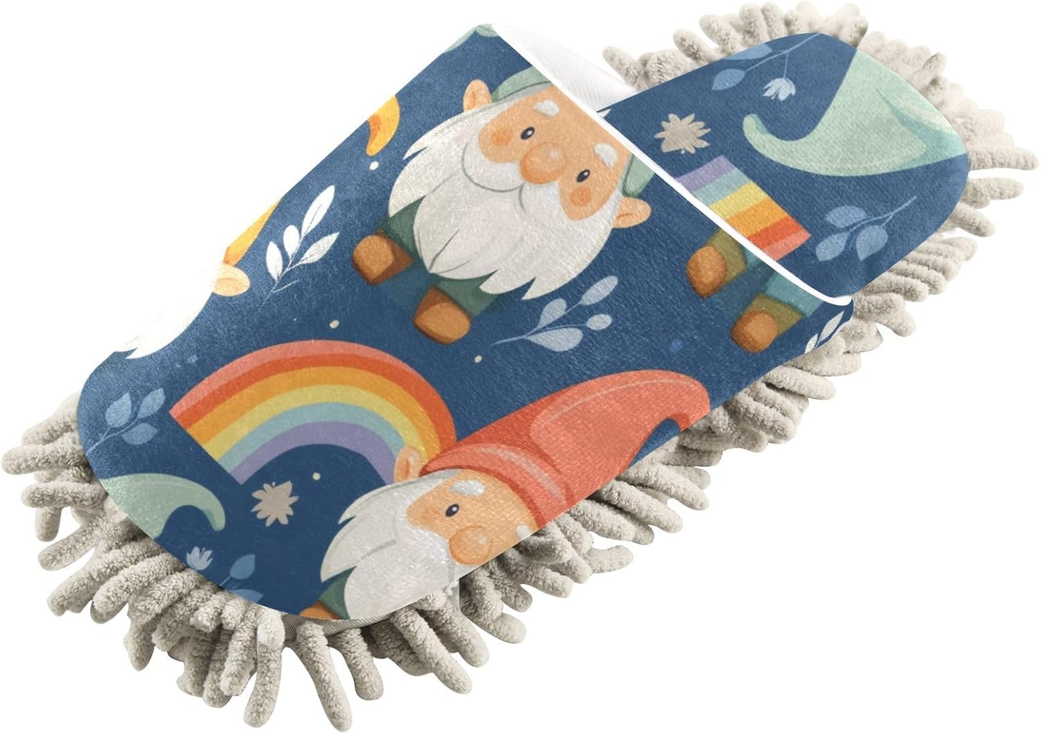 Microfiber Slippers Forest Gnomes Mop for MenWomen Size L