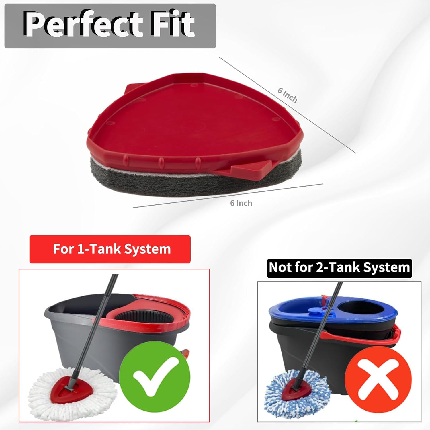 KlyfarReplacement Scrub Brush Head for O Cedar Spin Mop 1 Tank System