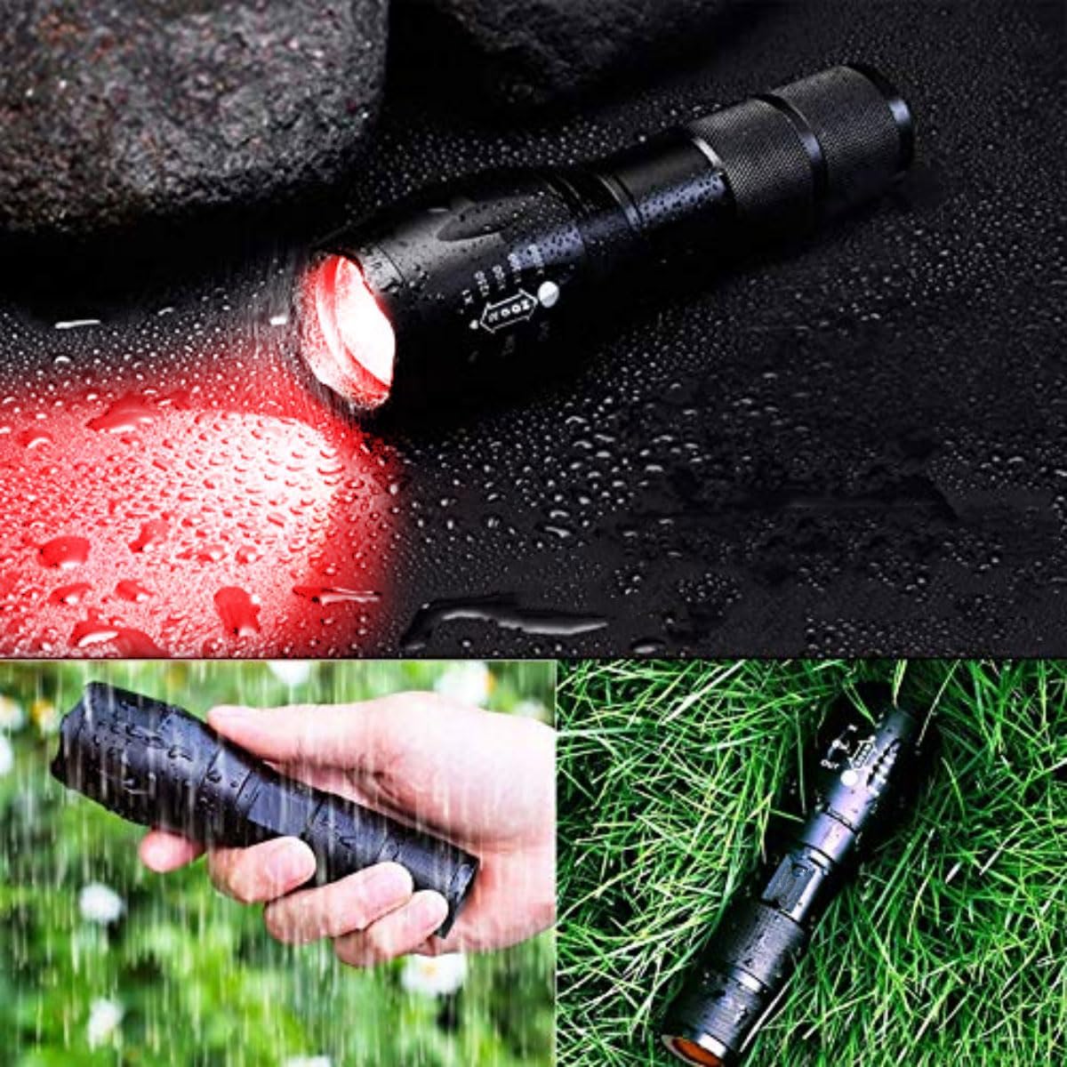 WINDFIRE High Power Red Light Headlamp Tactical Flashlight for Hunting