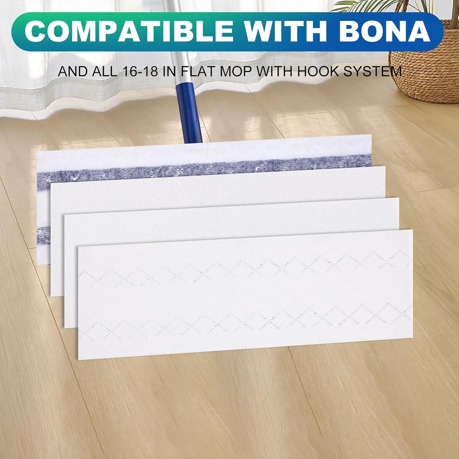 YHOVID Replacement Mop Pad for Flat Mops Microfiber Cleaners with Extra Coverage