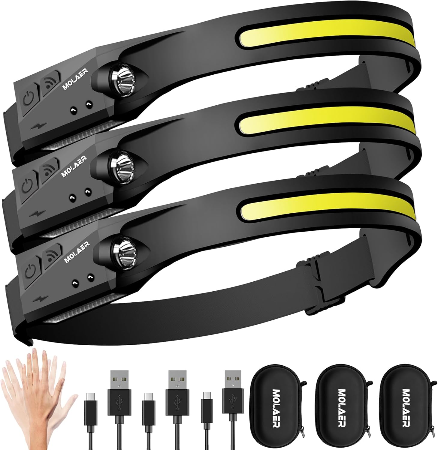 MOLAER Rechargeable 3-in-1 LED Headlamp