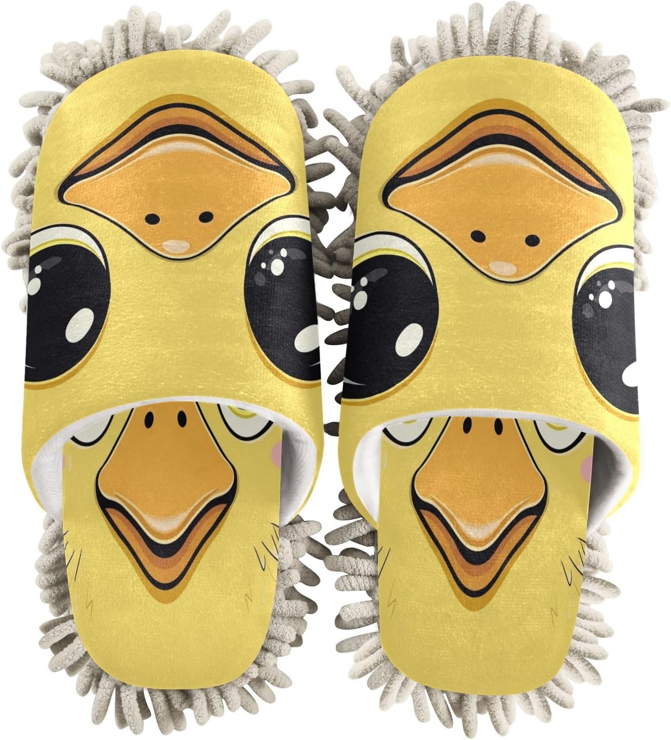 Zhirexin Yellow Duck Mop Slippers Soft Washable Floor Cleaner