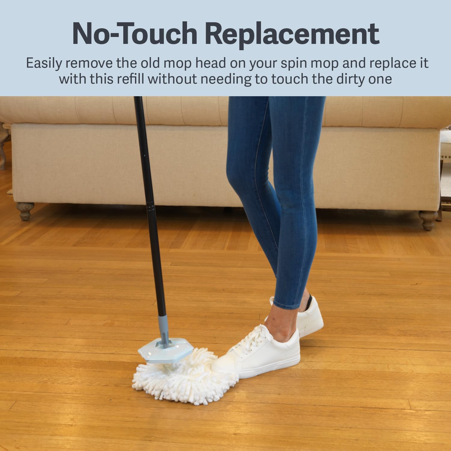 Secure Effective Mop Head Casabella Spin Mop Refill White
