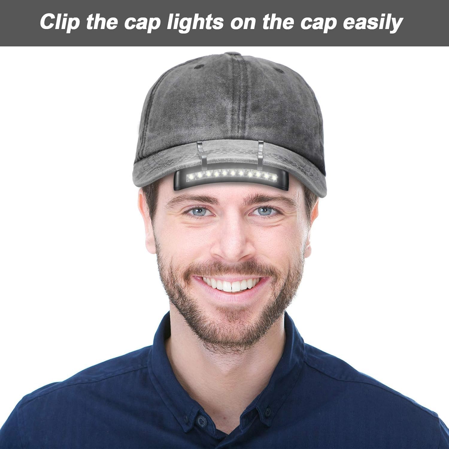 Mudder 2-Piece Battery-Operated LED Hat Clip Lights