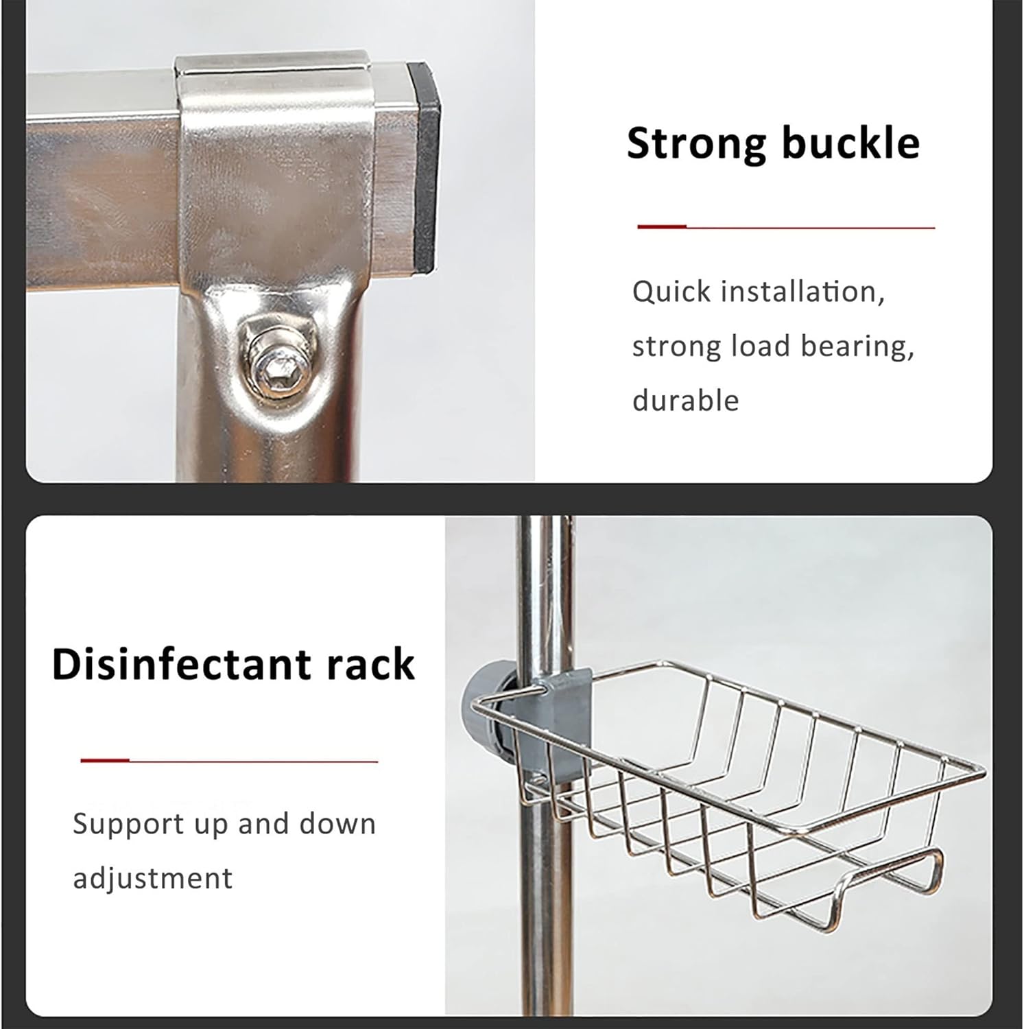 Sturdy Commercial Mop Rack with Hooks Trays for Clean Storage