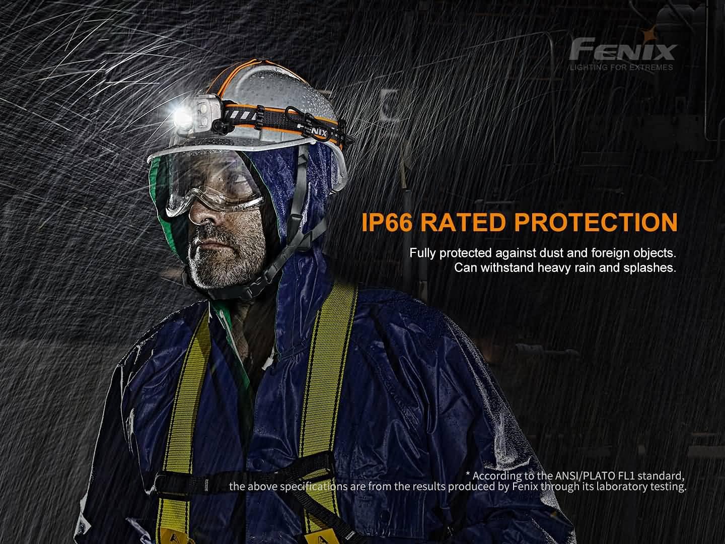 Fenix HP25R v20 Rear Battery Headlamp Bundle with 1600 Lumen Spotlight Red Light