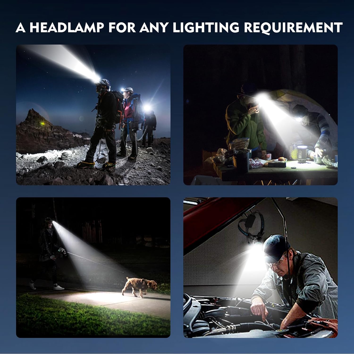 XILUO 300000 LM Red Headlamp with 7 Modes Sensor Adjustable