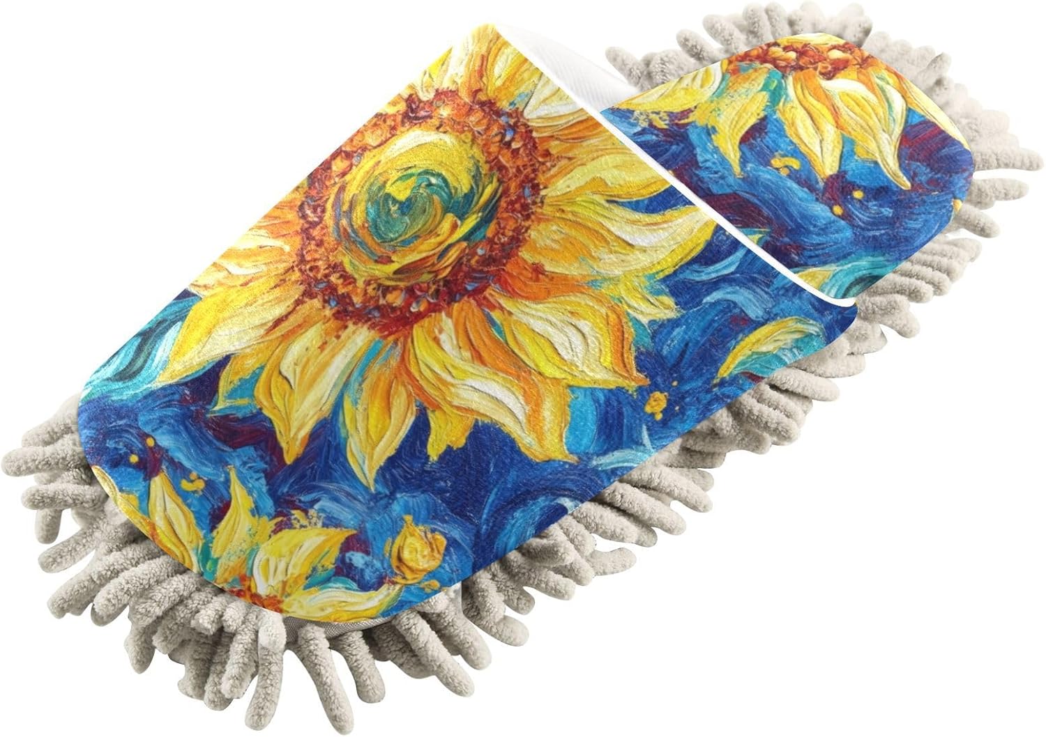 Microfiber Cleaning Slippers Van Gogh Style Sunflowers Washable Mop Shoes