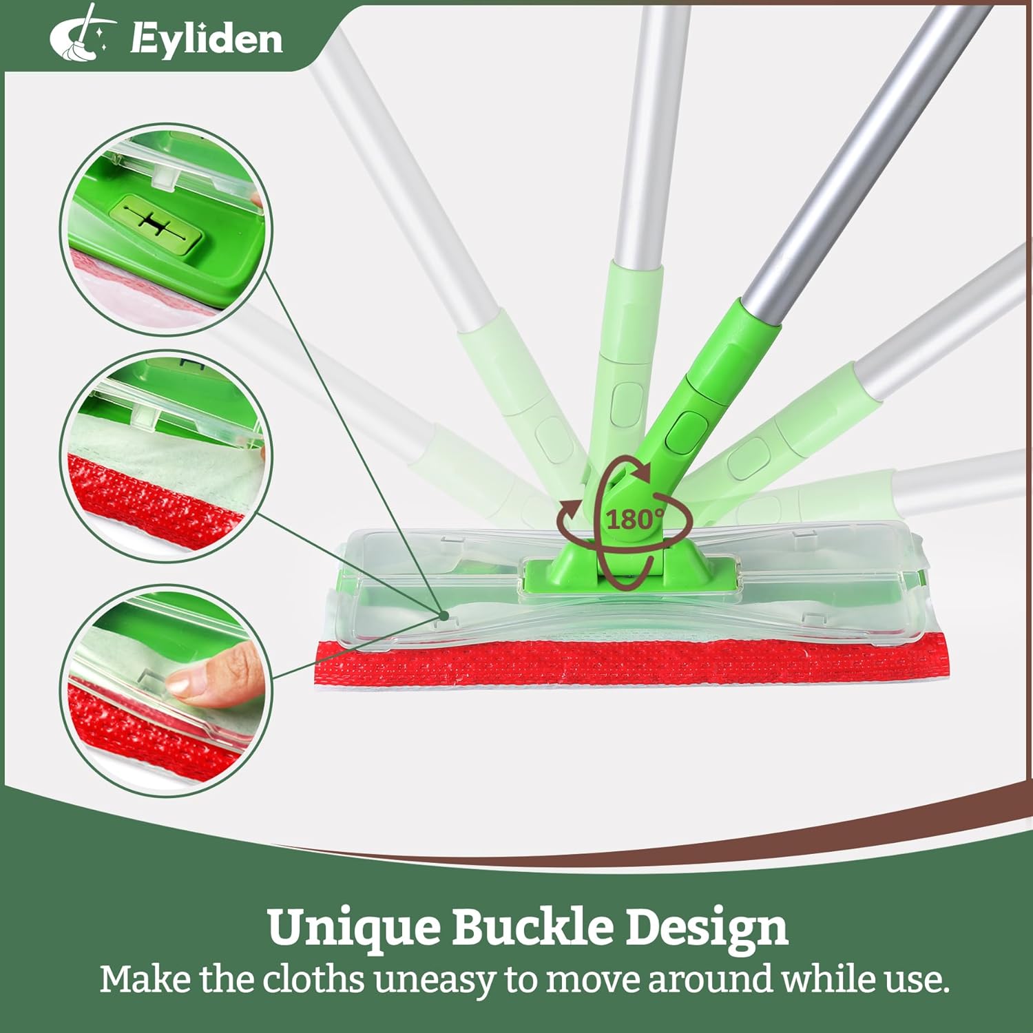 Eyliden Mop with 24 Wet Pads and Refills for Multi Surface Cleaning