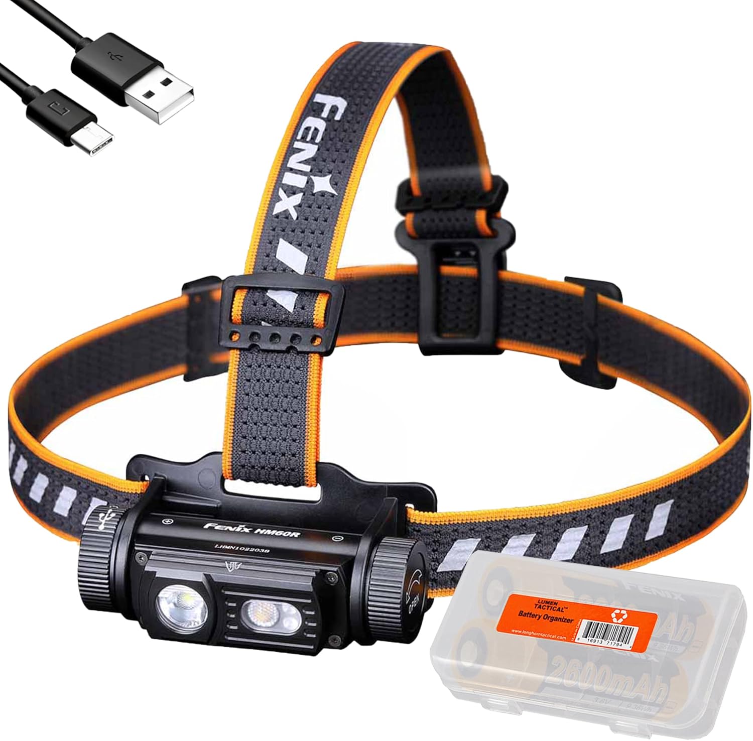Fenix HM60R Dual Battery Bundle 1300 Lumen Headlamp with ARB-L18 LumenTac Organizer