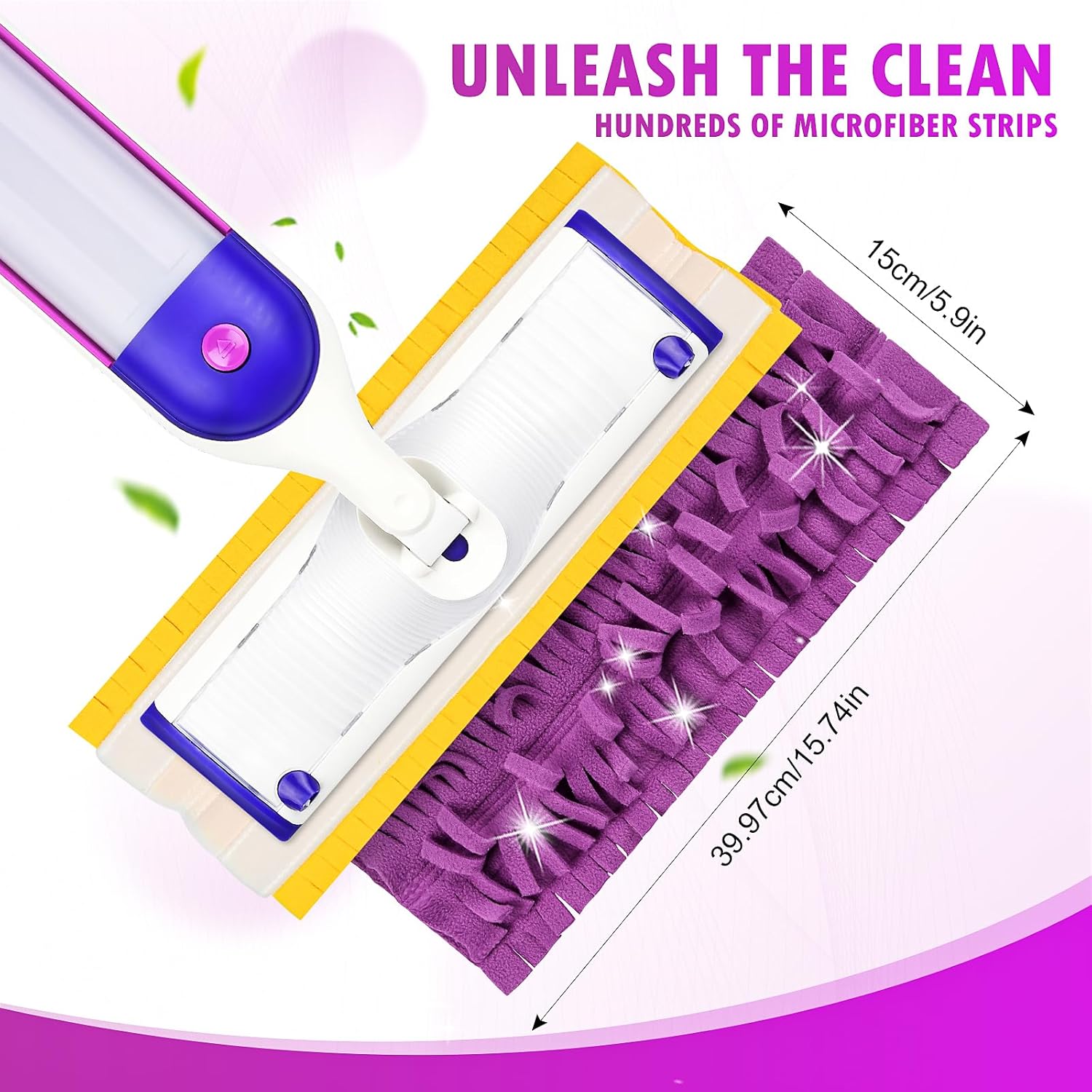 4 Pack Mop Refill Pads 2 Yellow 2 Purple