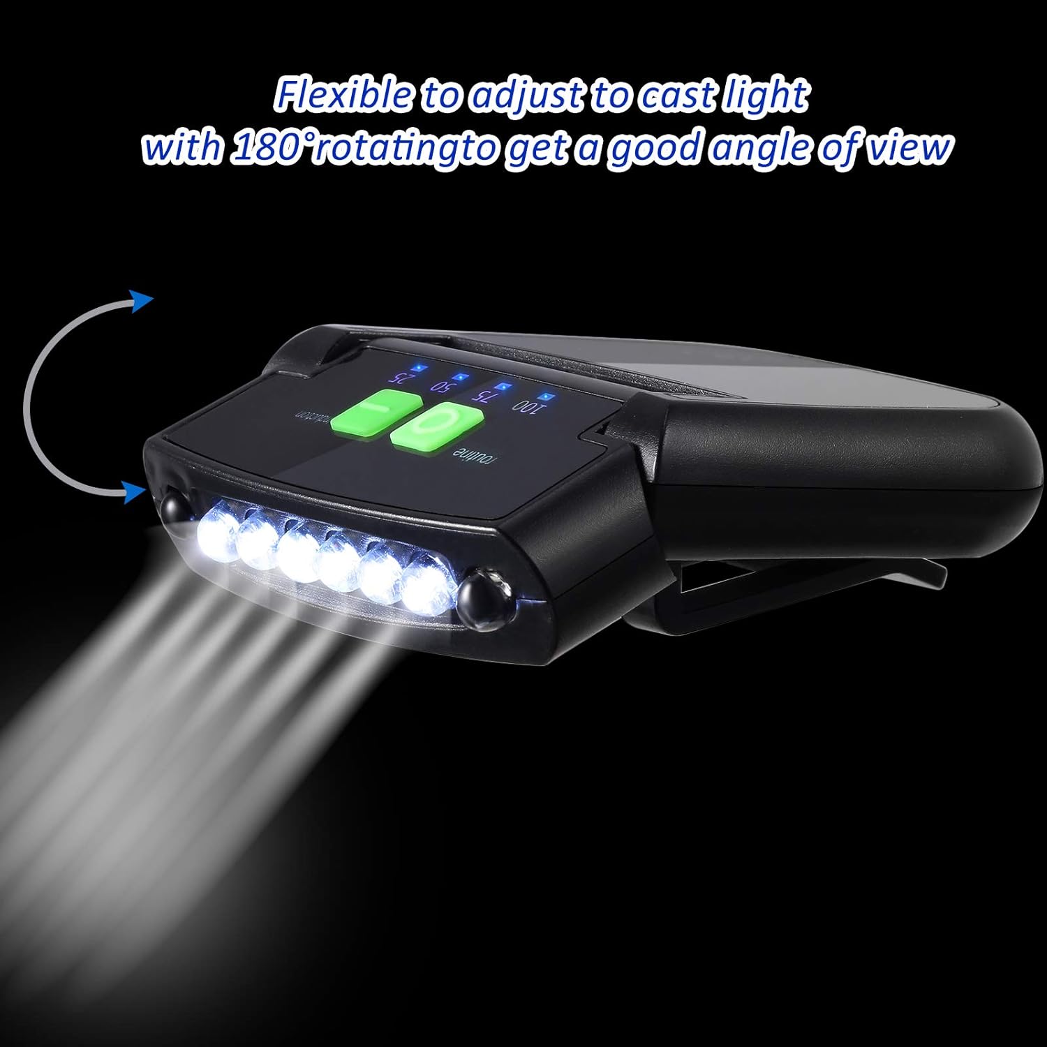 2-Piece LED Cap Lights for Camping Fishing - Rechargeable Waterproof
