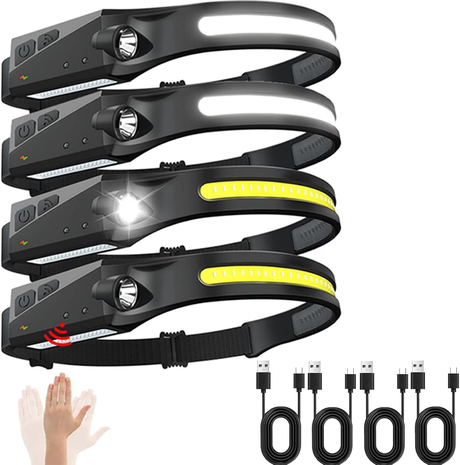 Ewenele Rechargeable Headlamps 4 Packs 230 Wide Beam Sports Outdoors