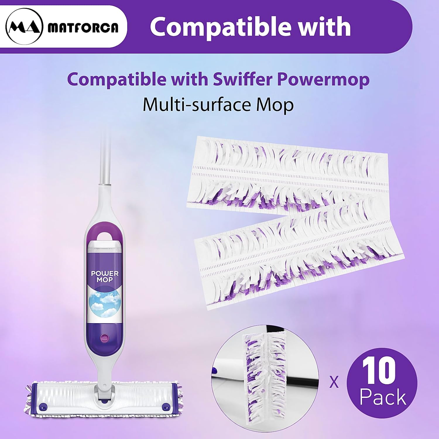 10-Pack Disposable Mopping Pads for PowerMop