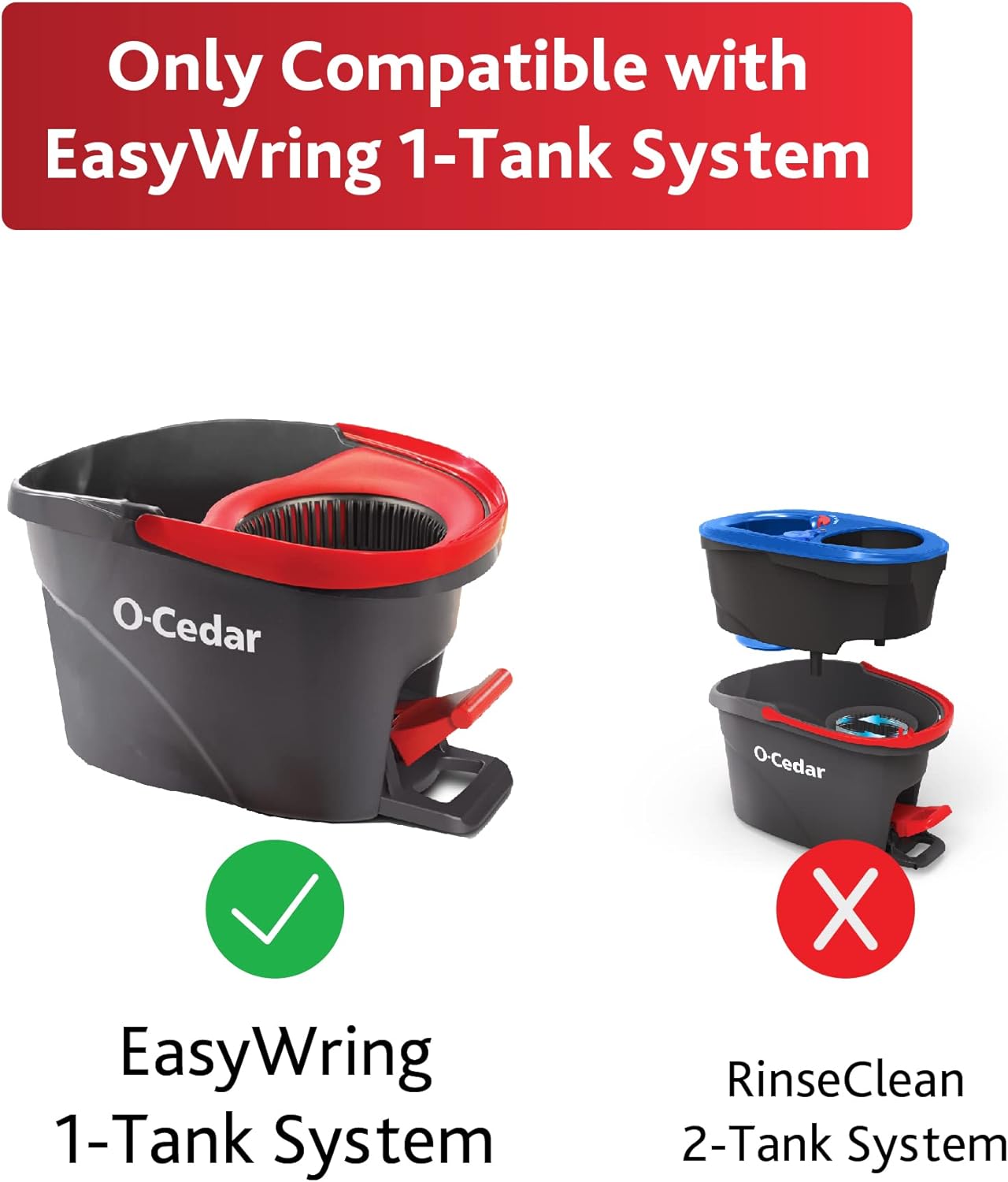 O-Cedar EasyWring Microfiber Mop Refill Deep Clean Bacterial-Free