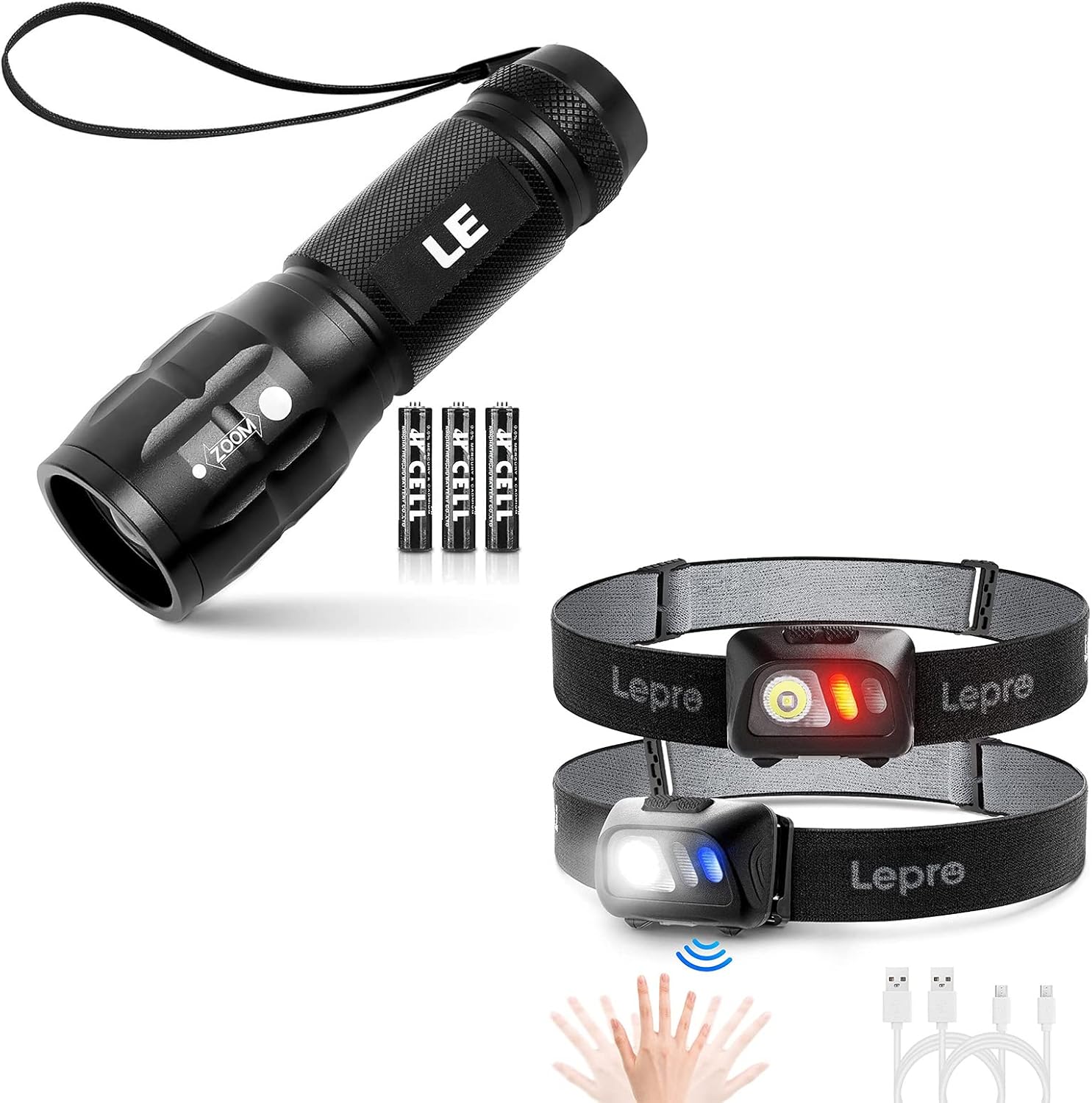 LUM SUM zoomable waterproof LED Flashlight with motion sensor