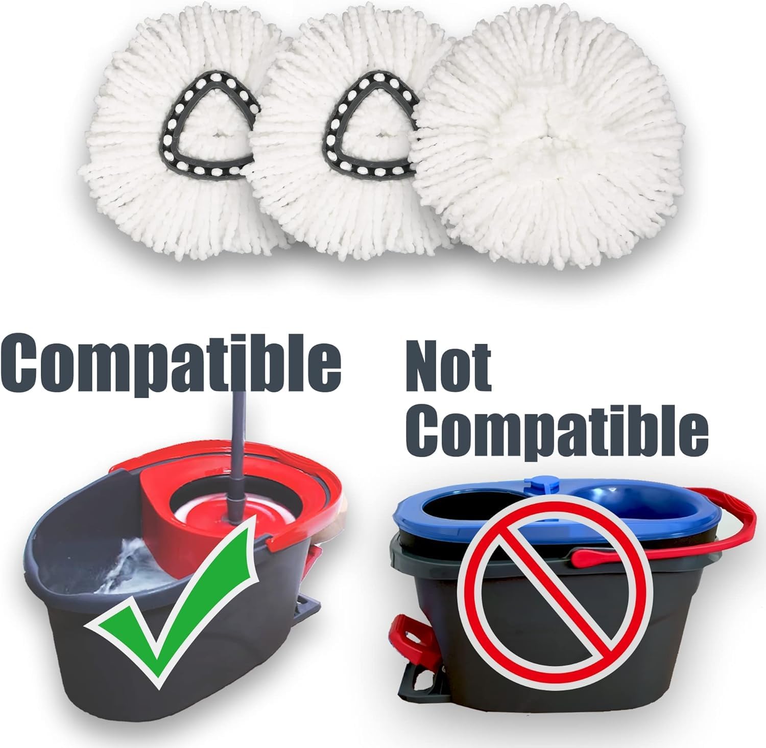 Durable Microfiber Mop Heads Replacement for Spin Mops