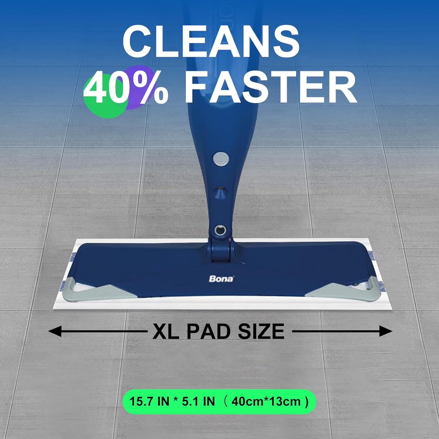 YHOVID Replacement Mop Pad for Flat Mops Microfiber Cleaners with Extra Coverage