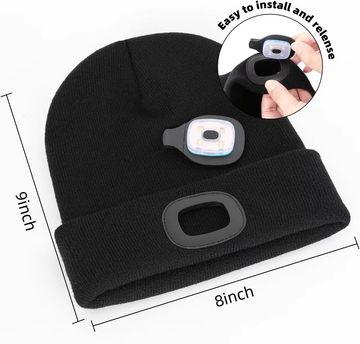 YMHB Rechargeable LED Beanie Hat for Men Dad Christmas Gift