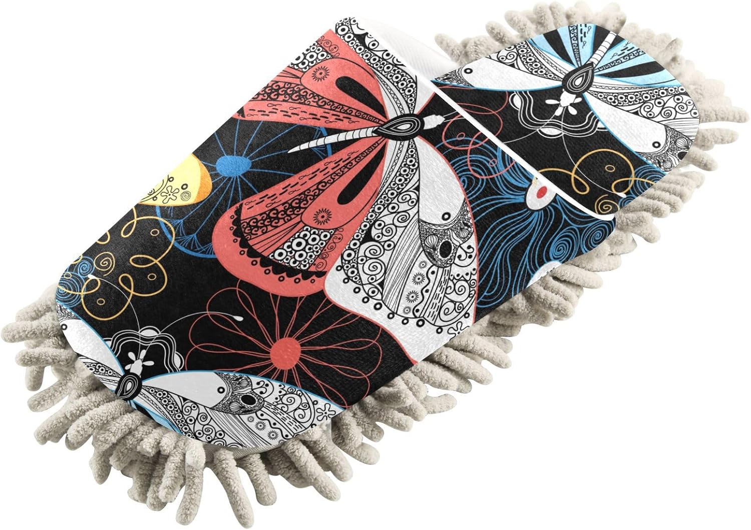 Kigai Microfiber SlippersVivid Butterfly Floor Cleaning Mop Slippers for Men Women