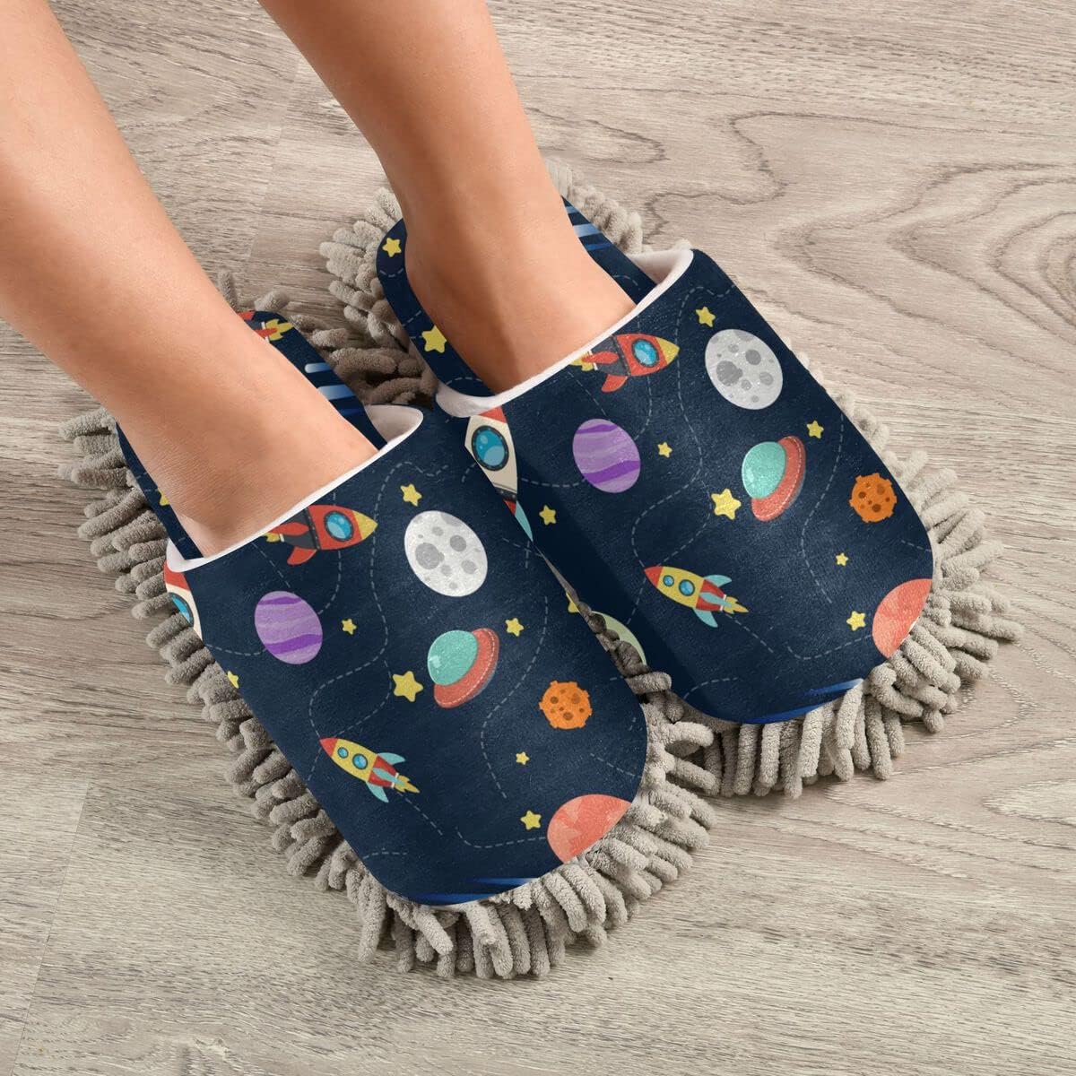 Space Rocket Mop Slipper Set