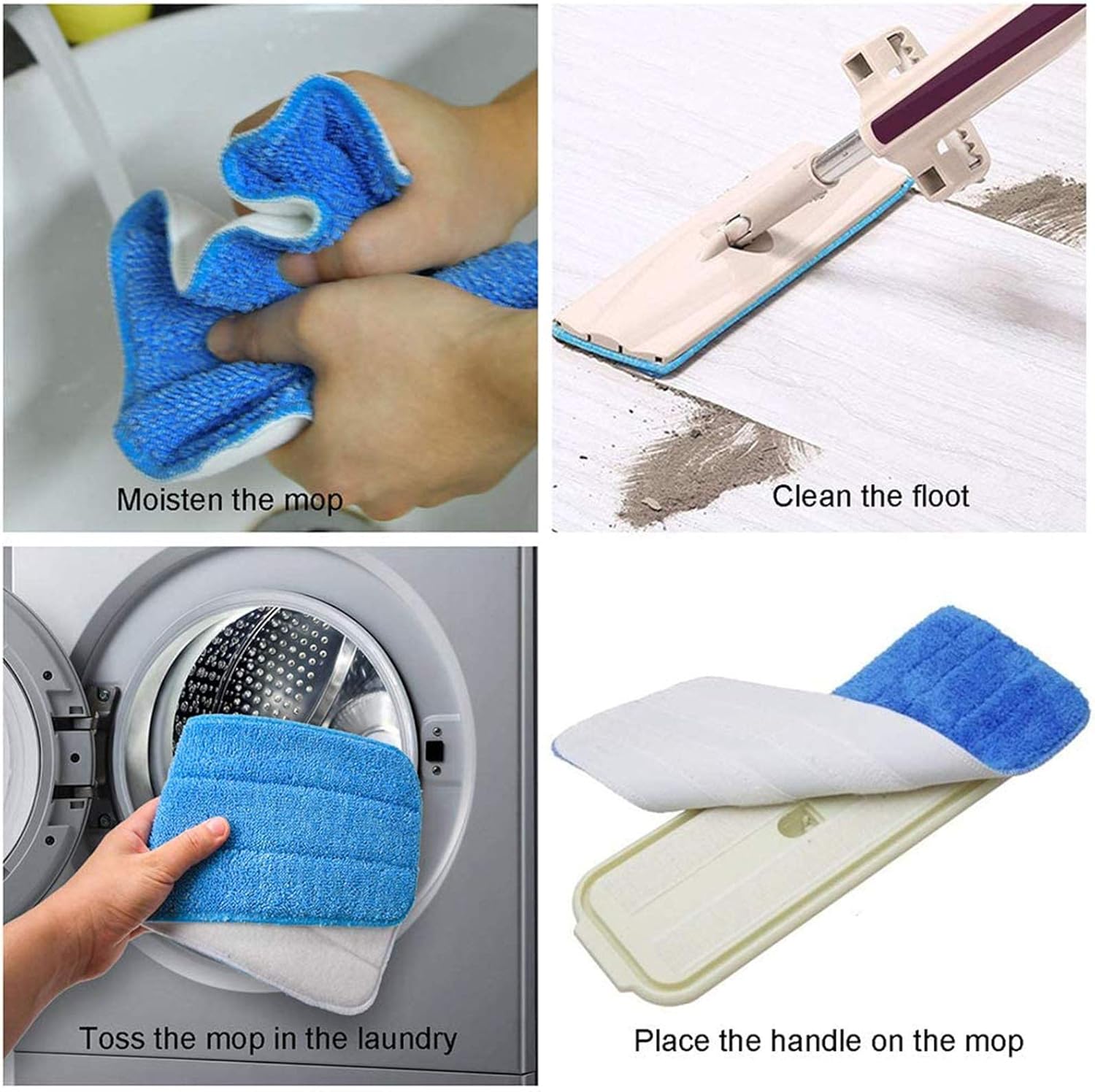 Ailelan Microfiber Mop Pad Reusable Swap 18x6 ingenious Design