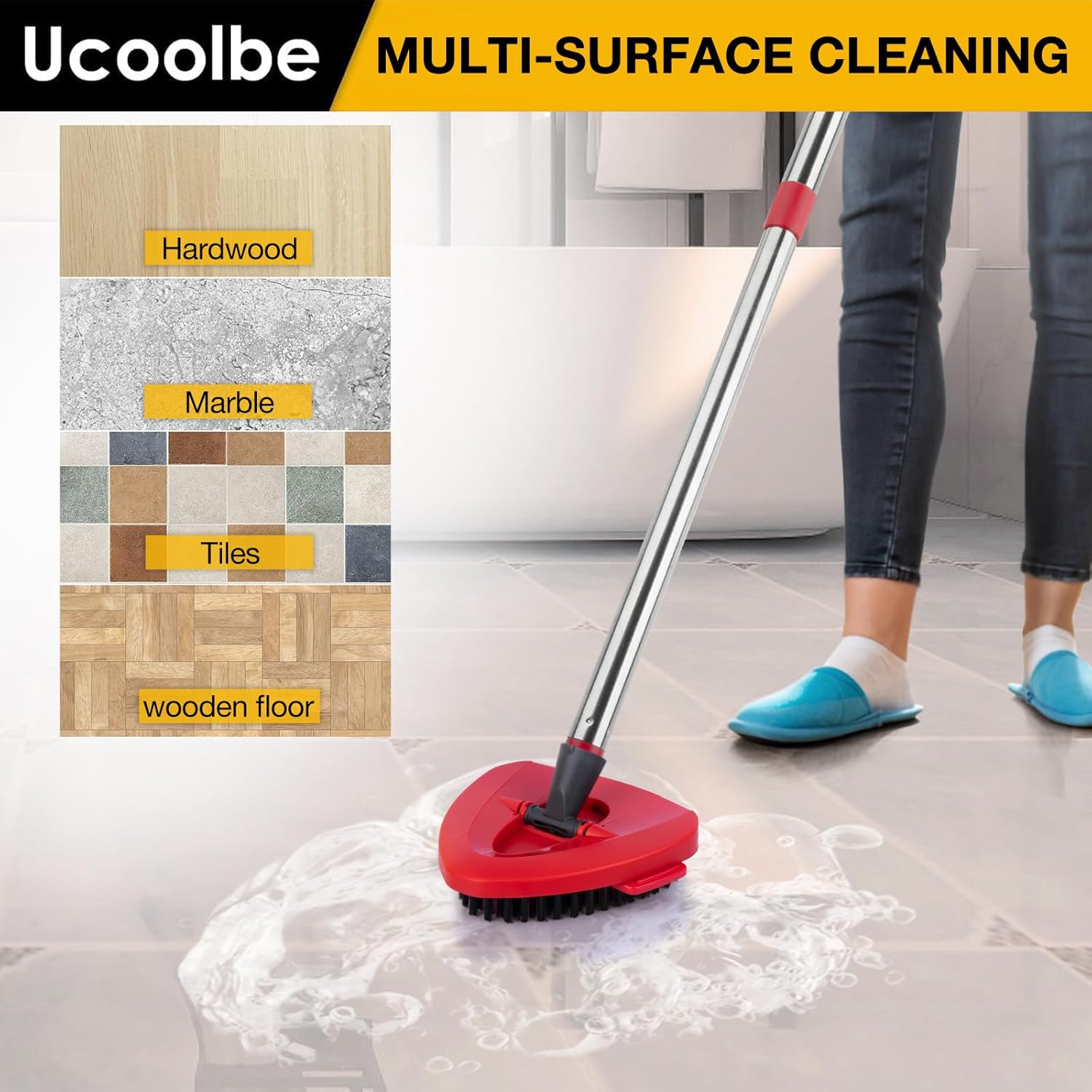 Ucoolbe Spin Mop Scrubber Brush Head Replacement
