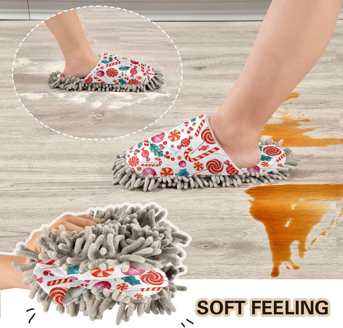 Your Bathroom Needs Stay Clean and Refresh Dominos Mop House Slippers by DOMIKING