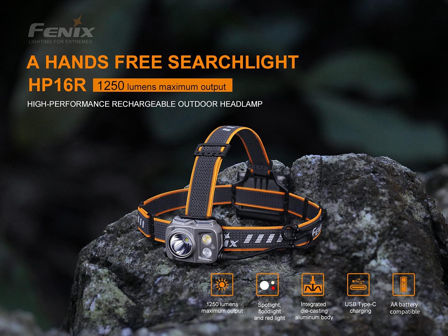 Fenix HP16R DUAL-BEAM HEADLAMP