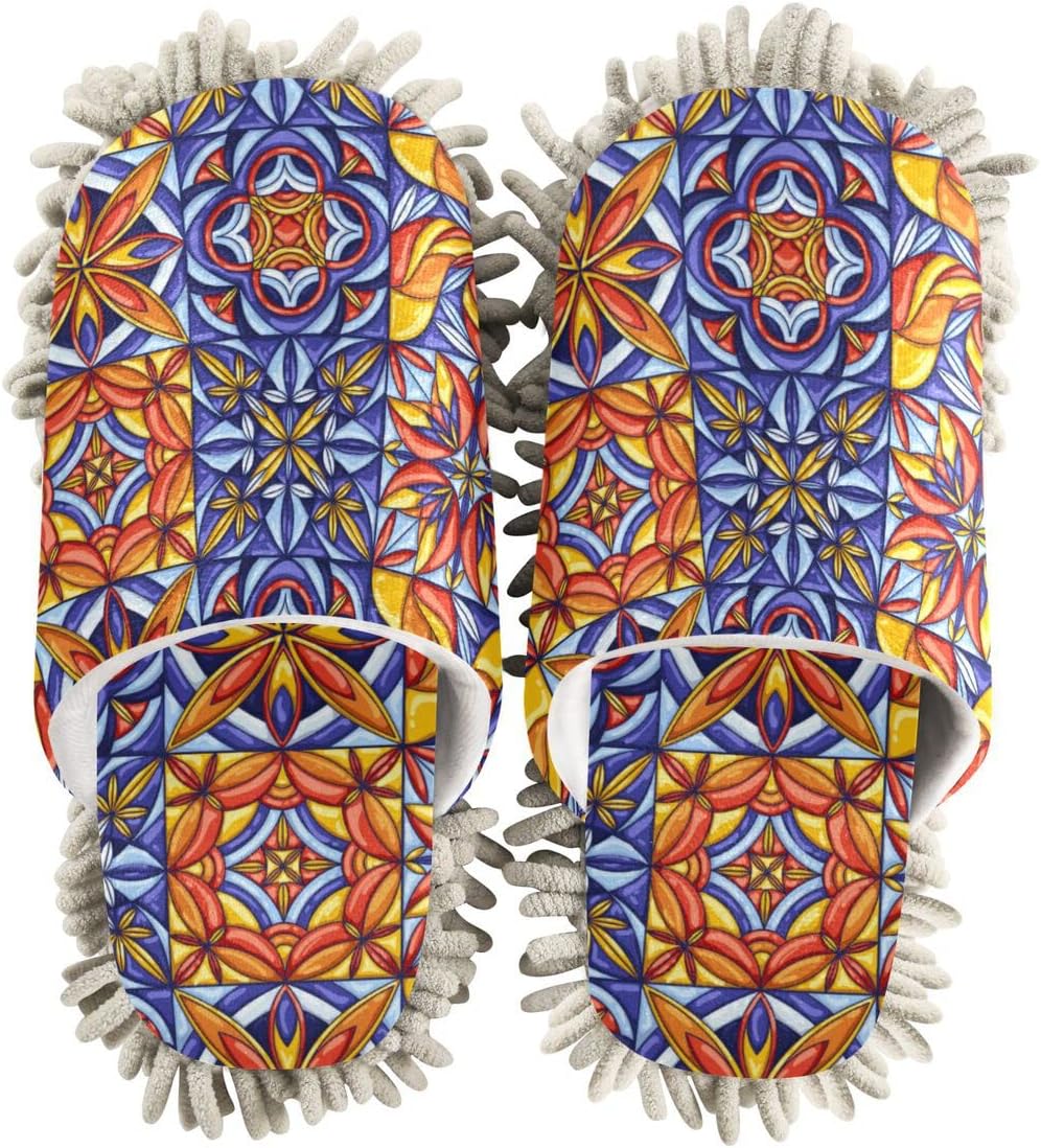 Mexican Talavera Tile Mop Slippers for Cleaning