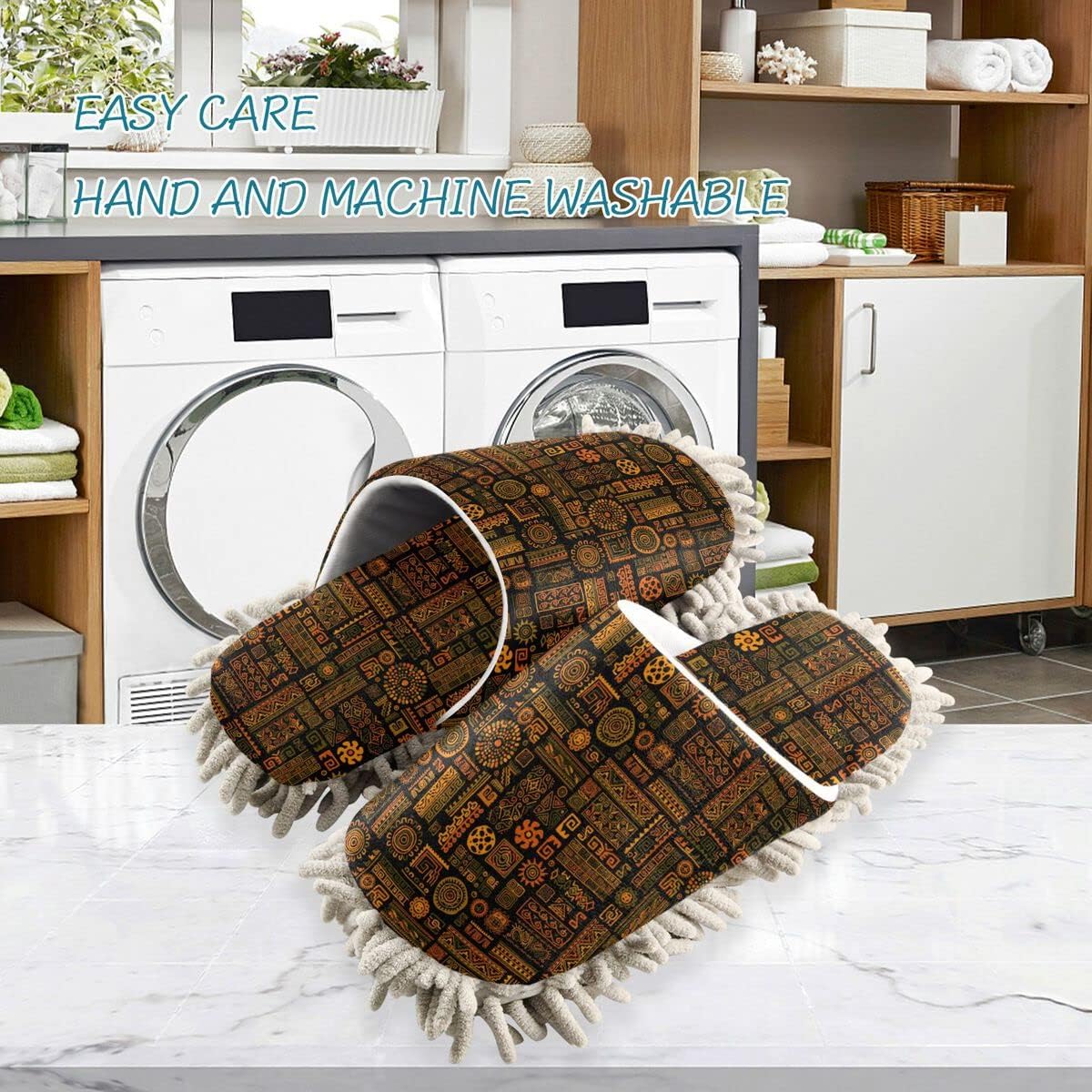Cozy Ergonomic Handmade Mop House Slippers for Easy Cleaning