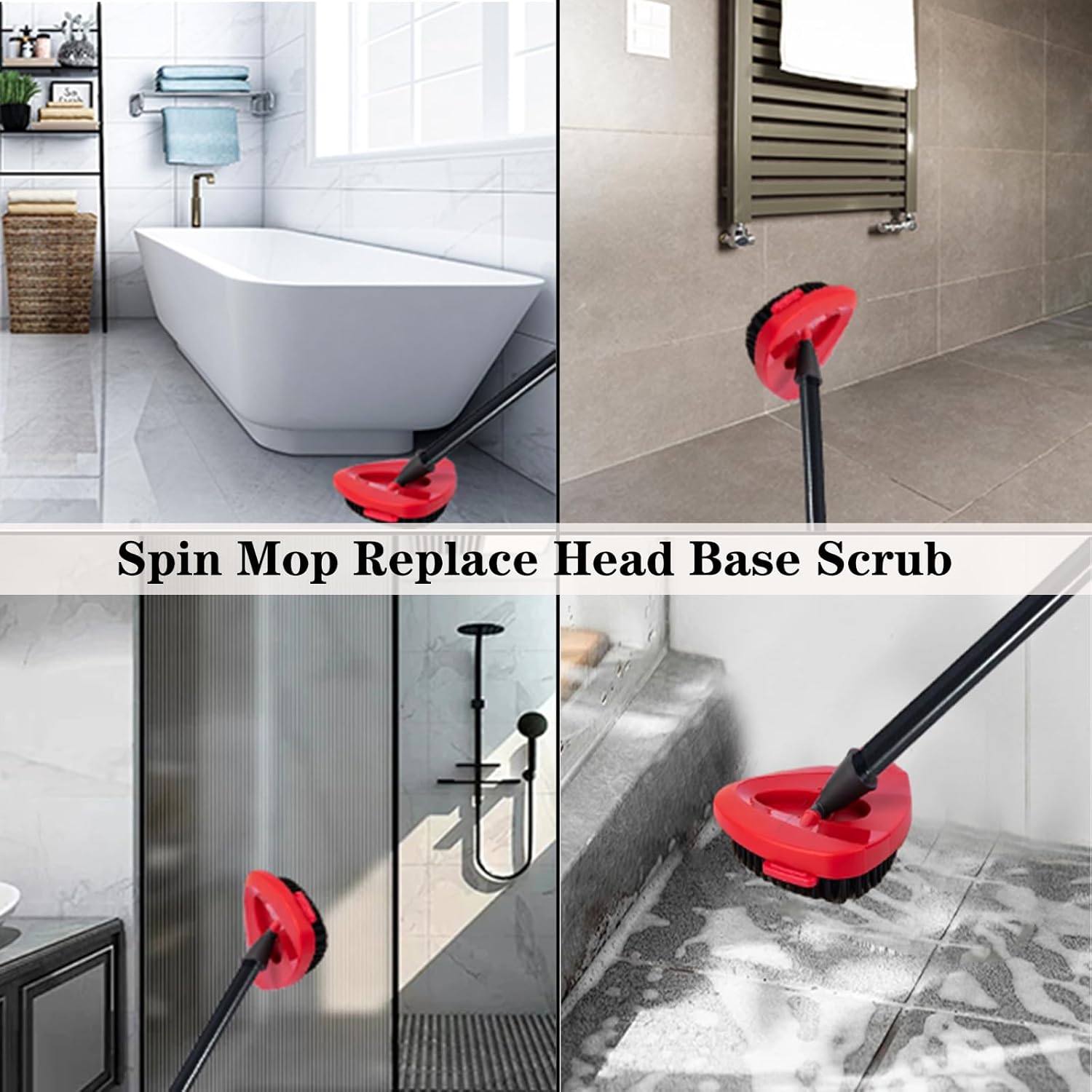 Fazlyni Multi-Surface Stiff Bristle Mop Brush for 1-Can System