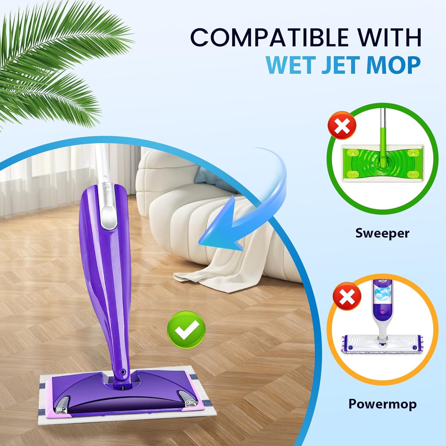 36-Pack Disposable Mop Pad Refills for Swiffer Wet Jet Spray Mop