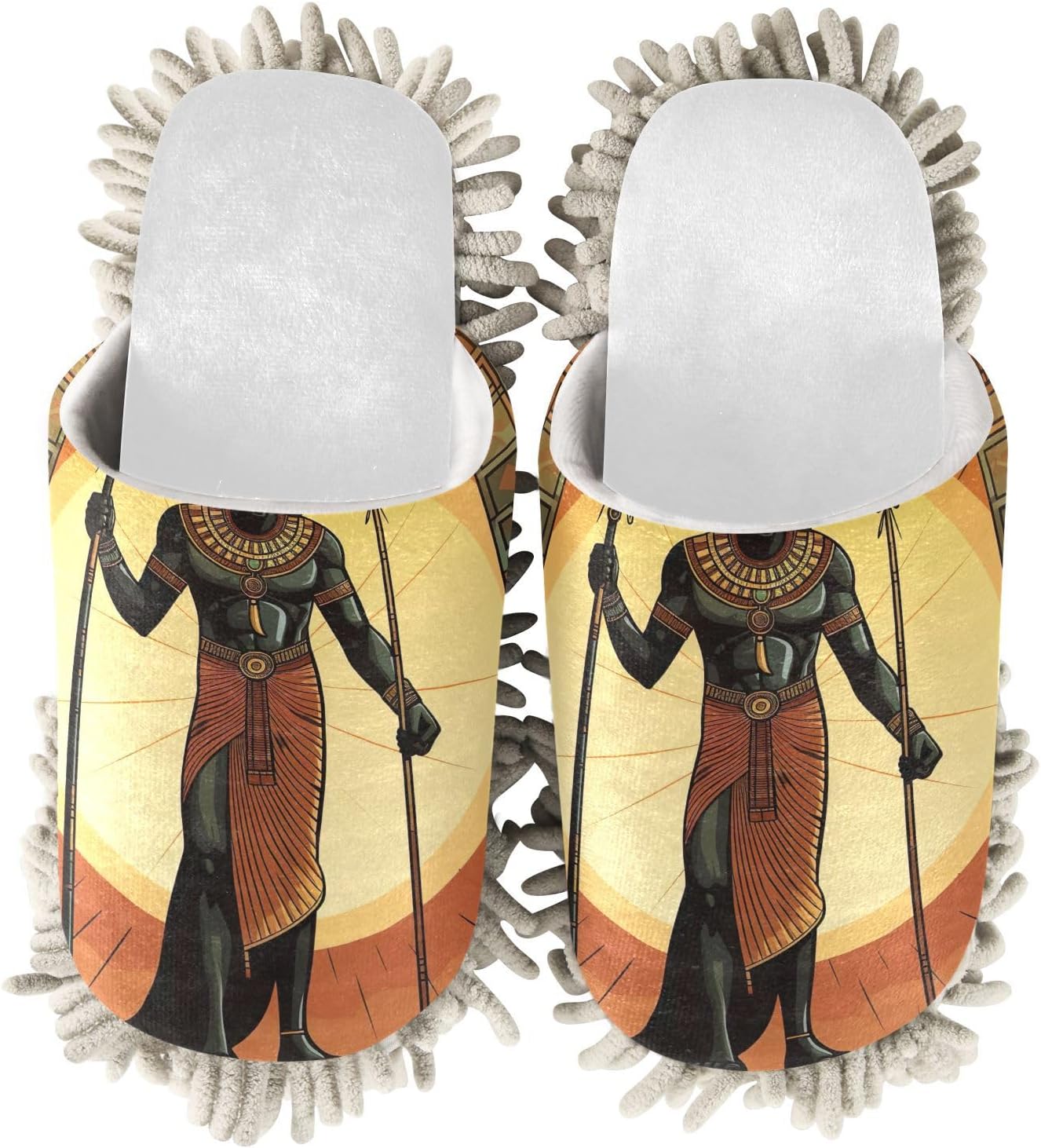 Cozy White Anubis Mop Slippers for Easy Cleaning at Home